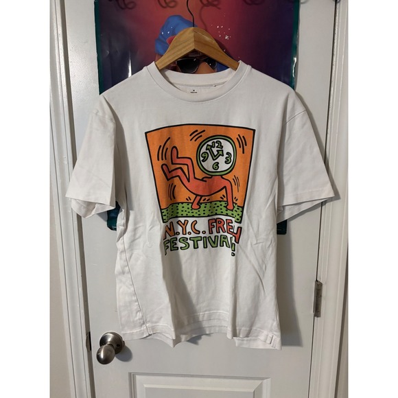 SPRZ NY Keith Haring NYC Free Festival Graphic Print Tee Shirt M - Picture 1 of 6